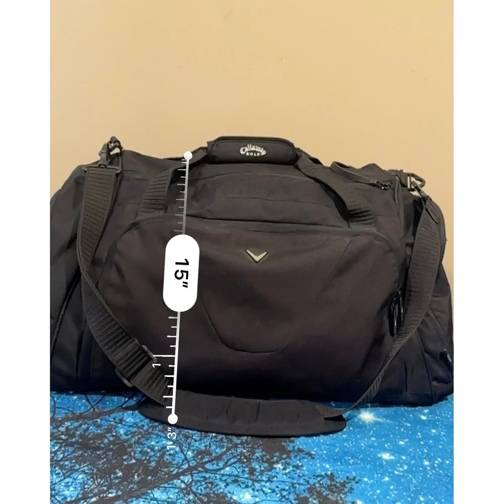 Callaway Golf Duffel Bag Black Travel Gym Weekender Shoulder Strap Large